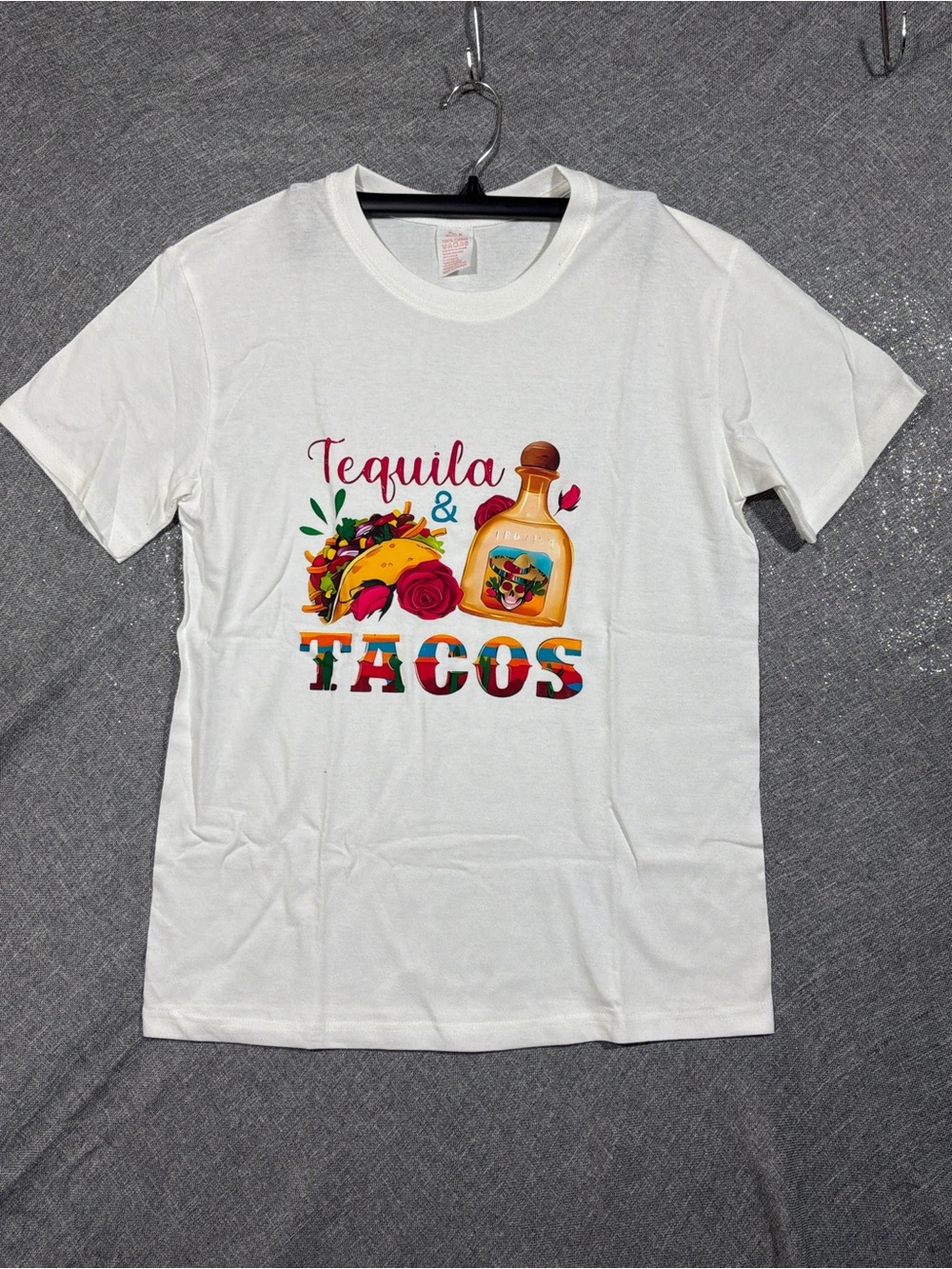Woman’s White 'Tequila & Tacos' Graphic Tee sizes XS, 2 Medium, L